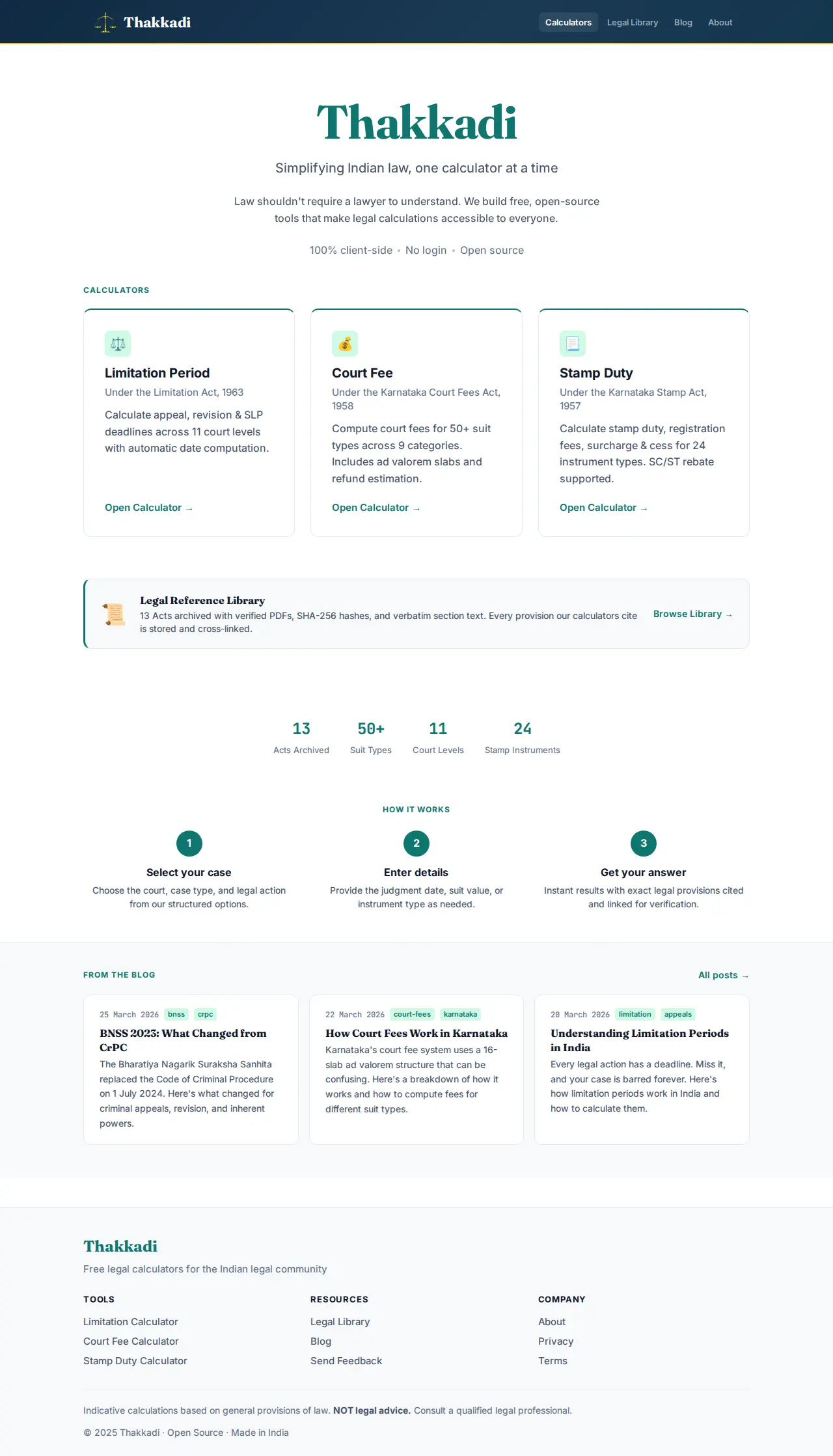 Thakkadi — Web app · legal tooling